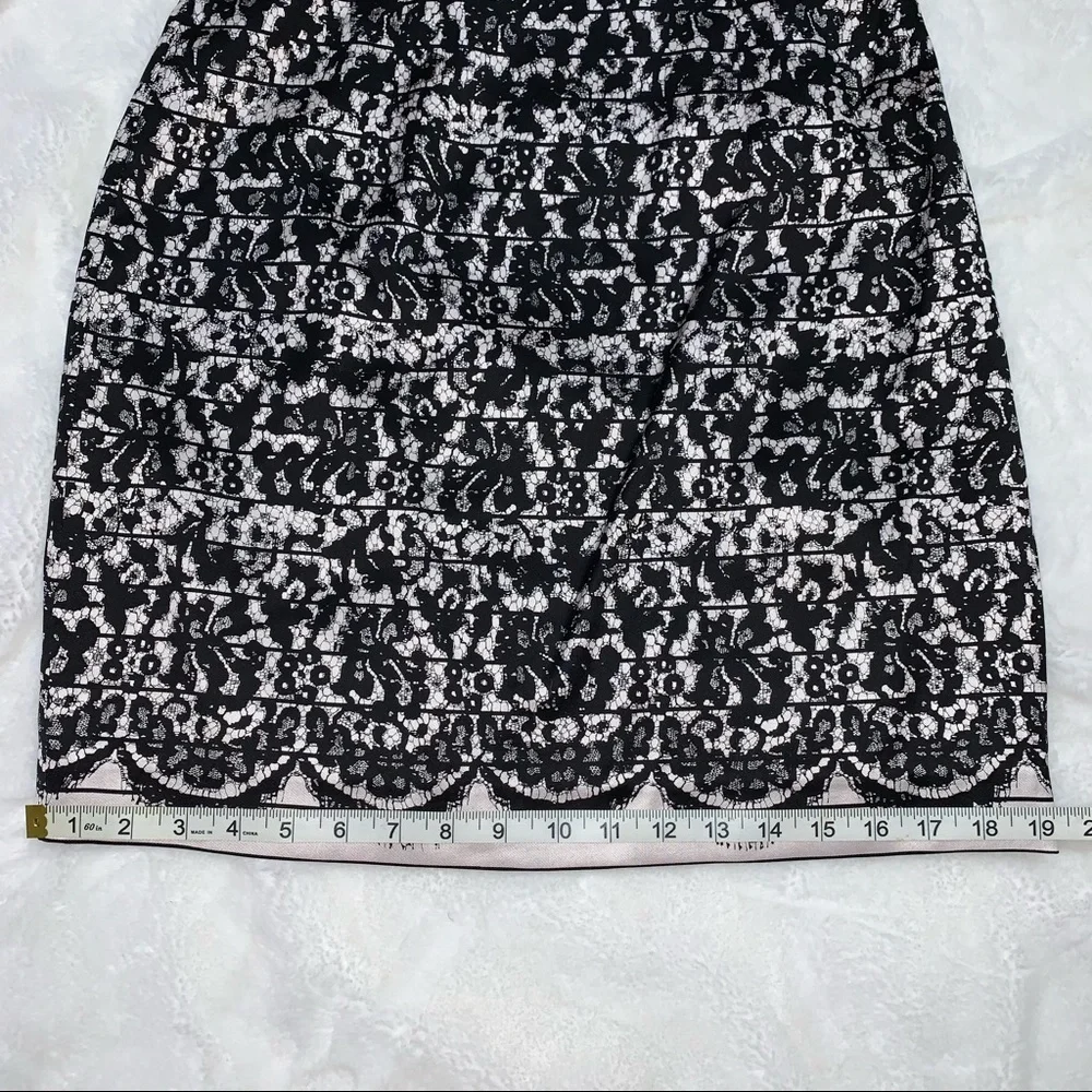 NWOT Tibi Black & Ivory Floral Silk Blend Strapless Dress SZ 8 w/ Measur… - Picture 9 of 16